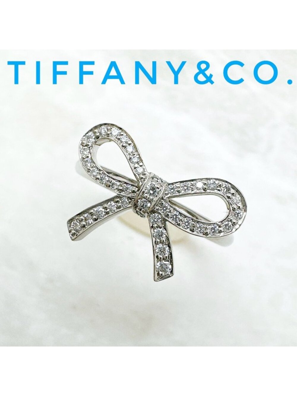 Tiffany & Co Bow Diamond Platinum Ring